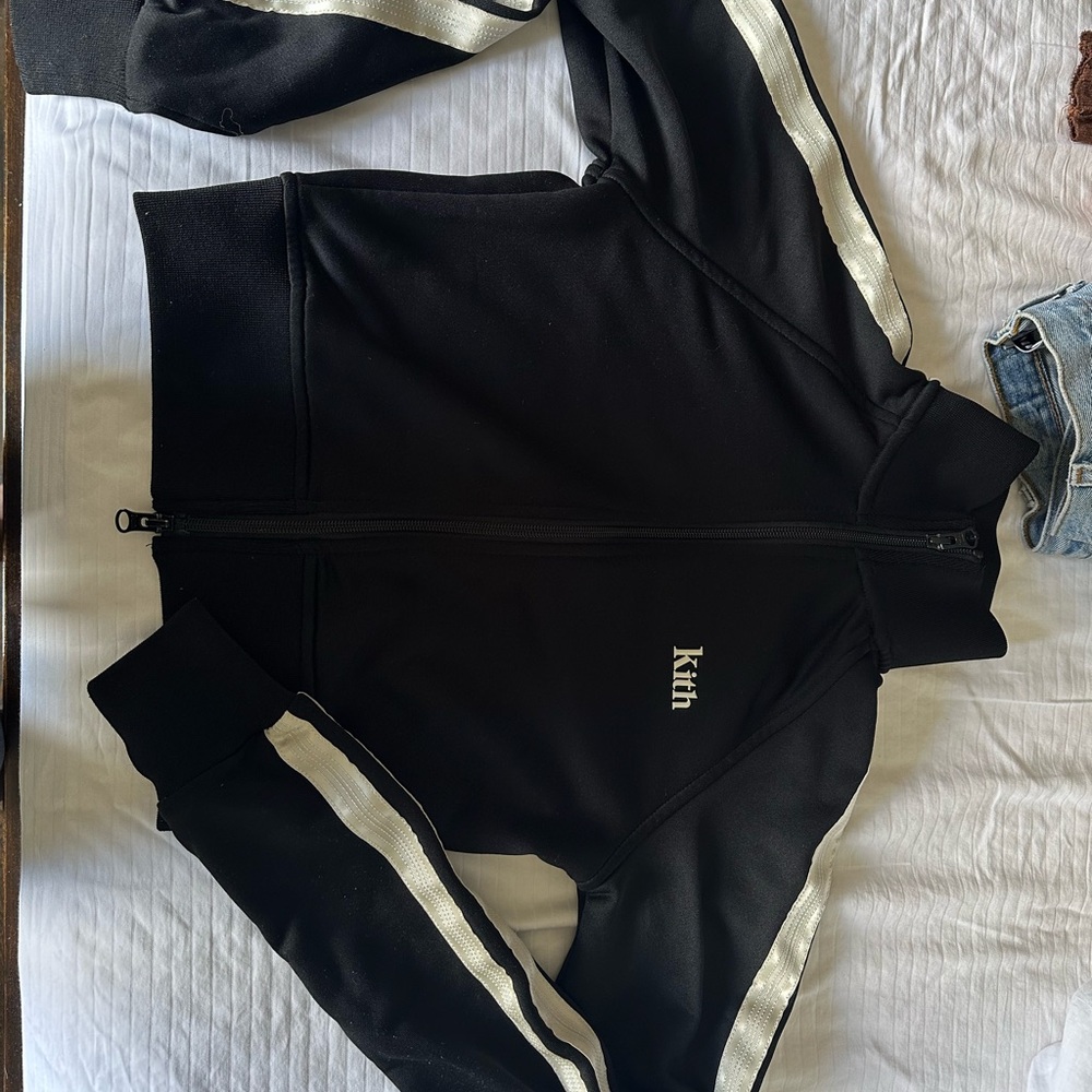Kith Black Track Jacket with White Stripes